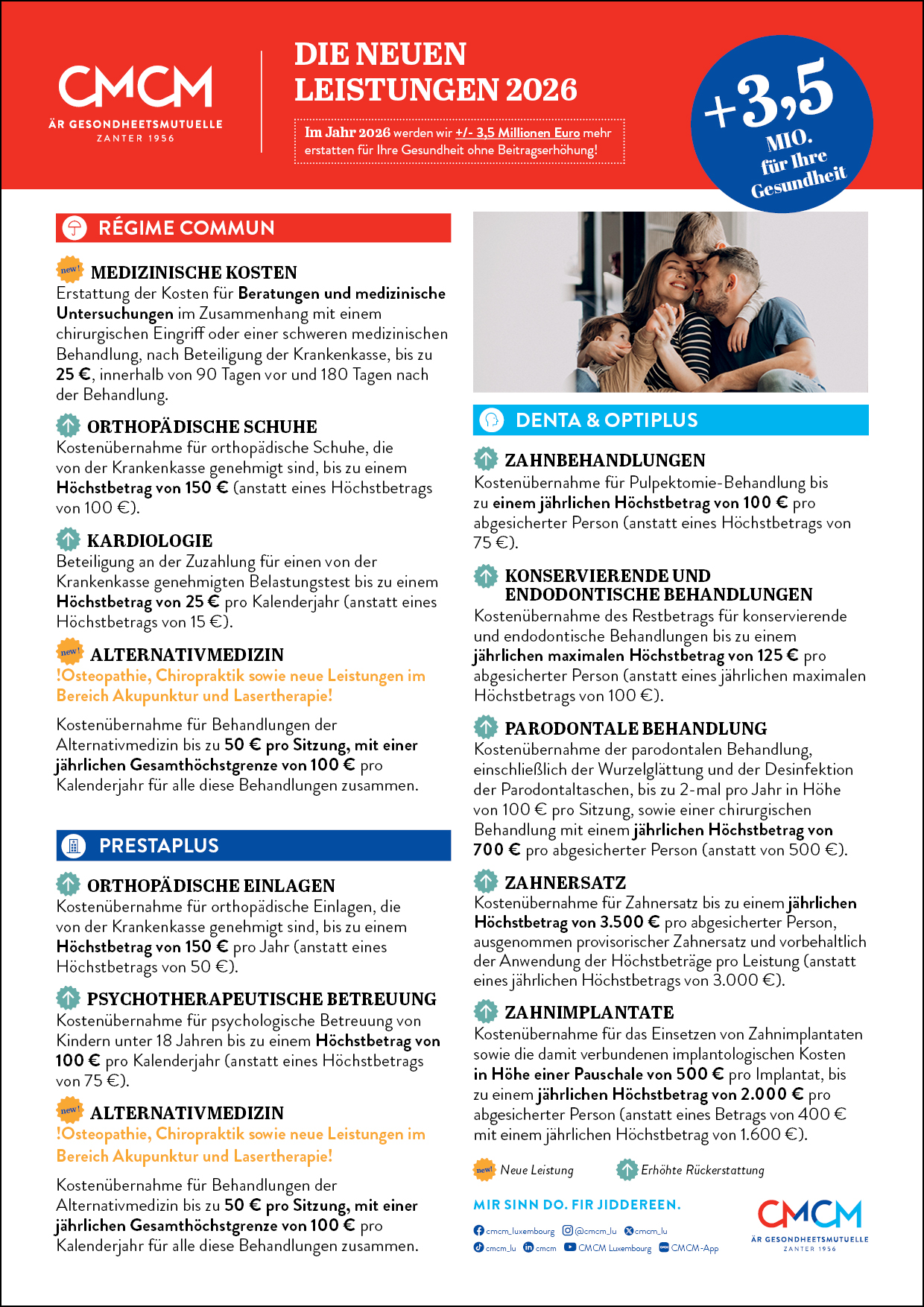 Nouvelles prestations 2026