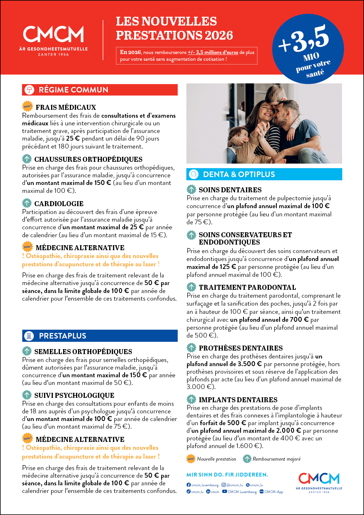 Nouvelles prestations 2026